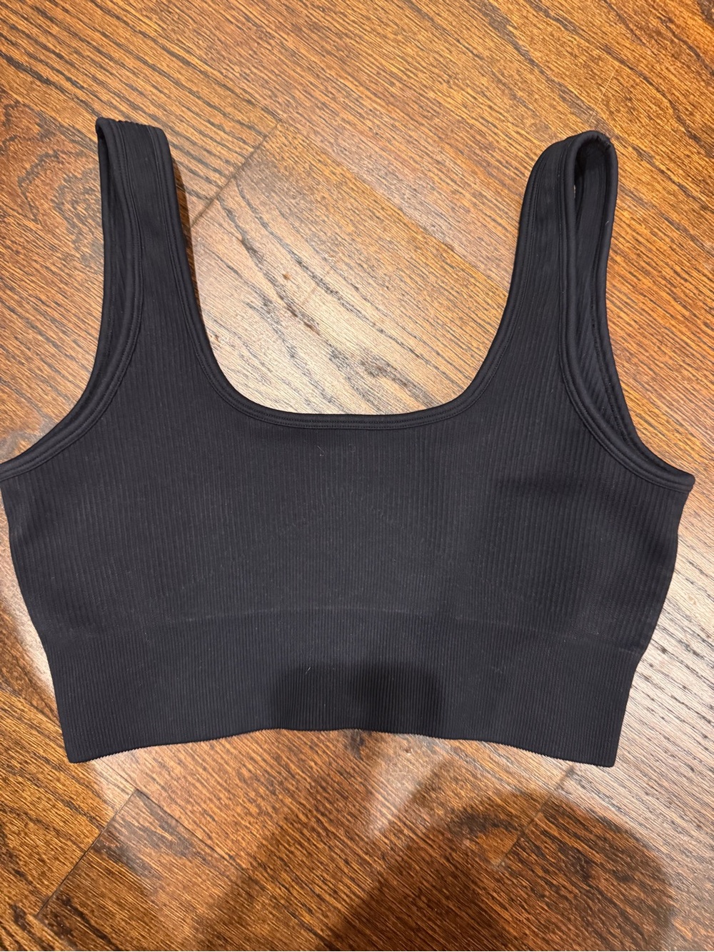 Born Primitive Seamless Ribbed Black Bralette Crop Top